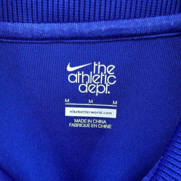 Nike Jacket Womens Medium Blue Athletic Dept Track Mock Neck Full Zip Up Active* - Picture 7 of 12